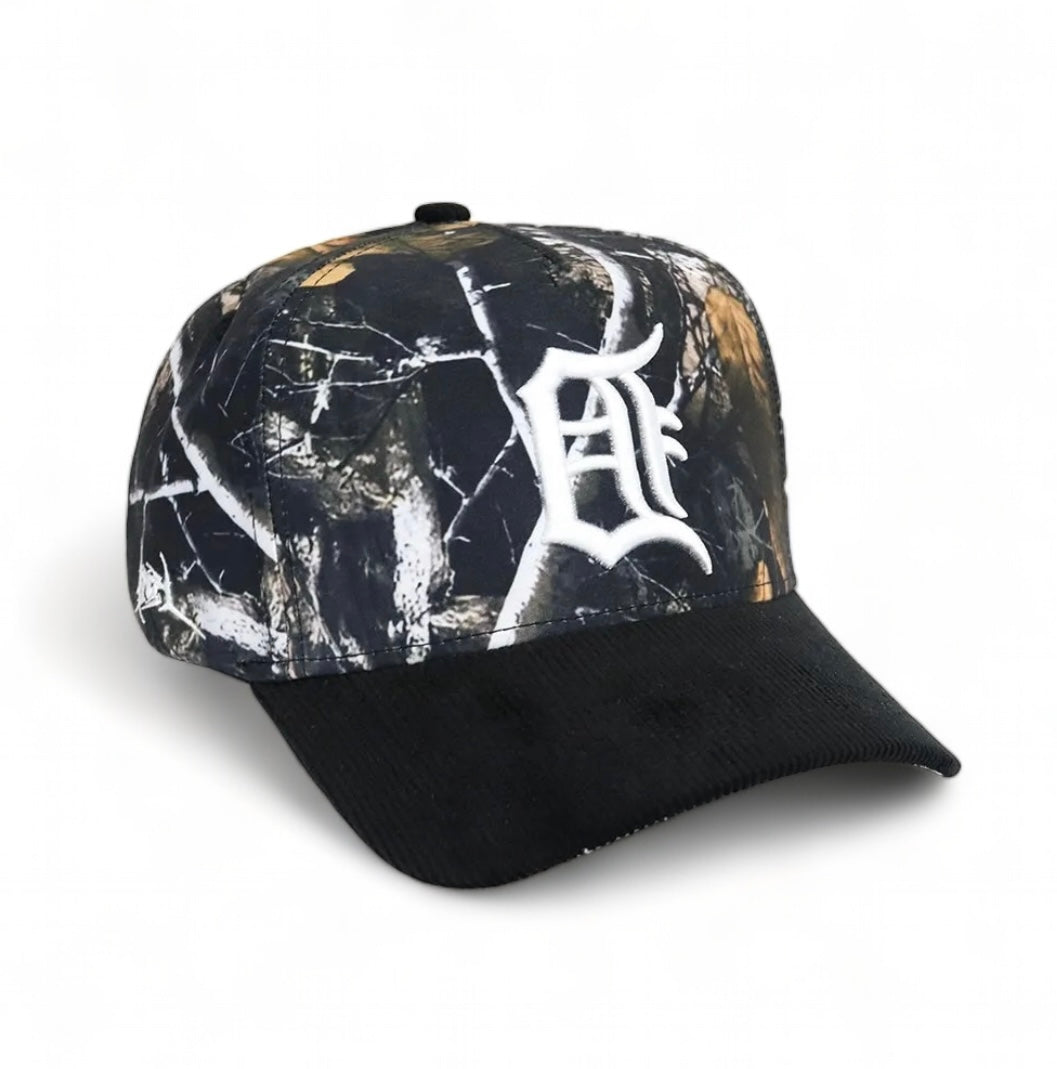 TREE CAMO BACKWARD DETROIT TIGERS SERIES CORDUROY BRIM